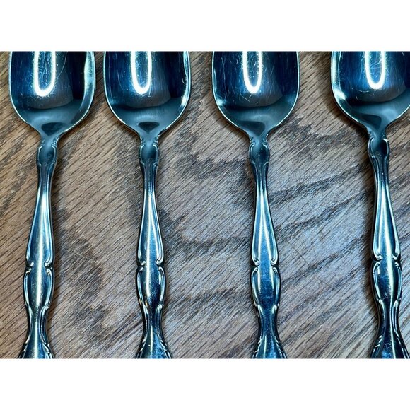 Set of 4 Oneida Community Cantata Teaspoons   stainless flatware 6" - Picture 3 of 11